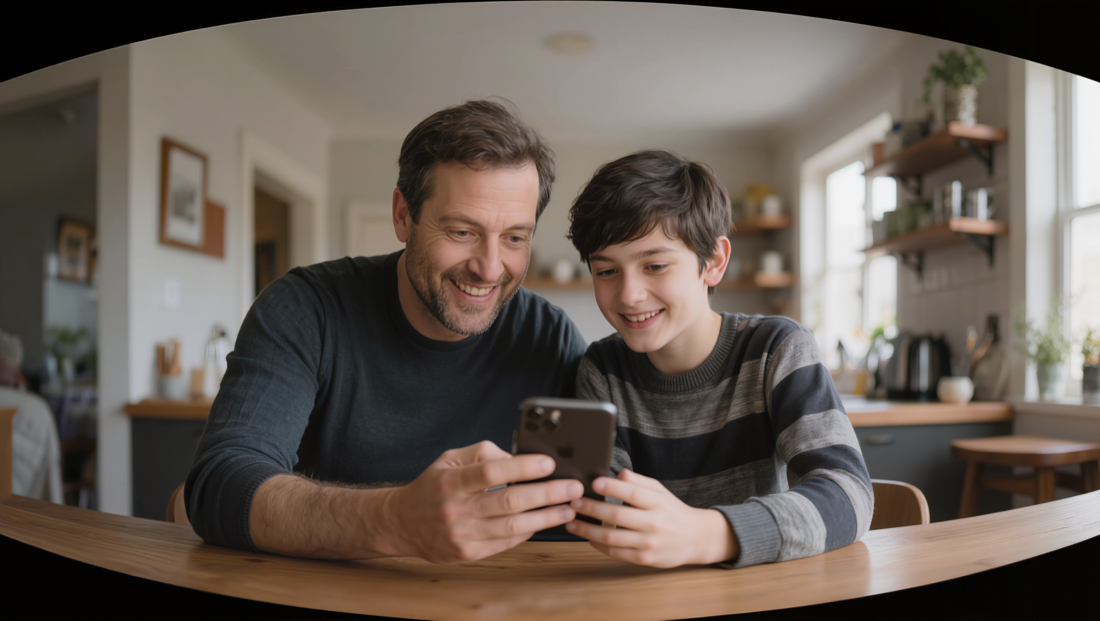 Un parent et son enfant discutent ensemble du pacte de confiance